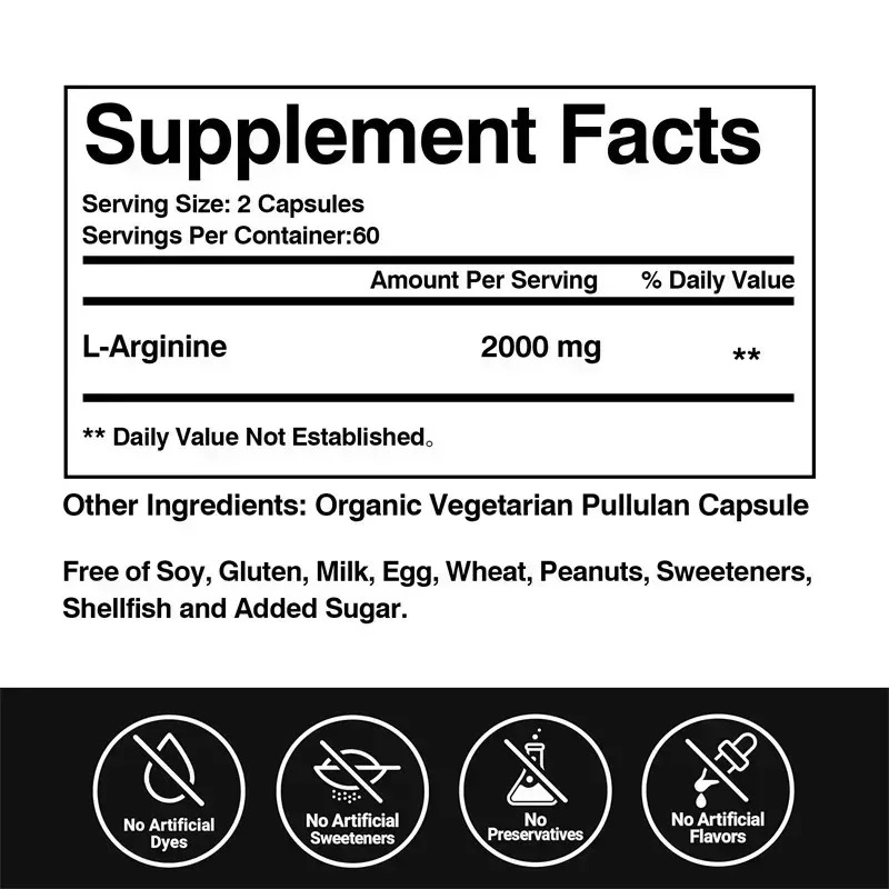 Men's L Arginine Capsules Supp - Pre Workout Supplement recension och pris