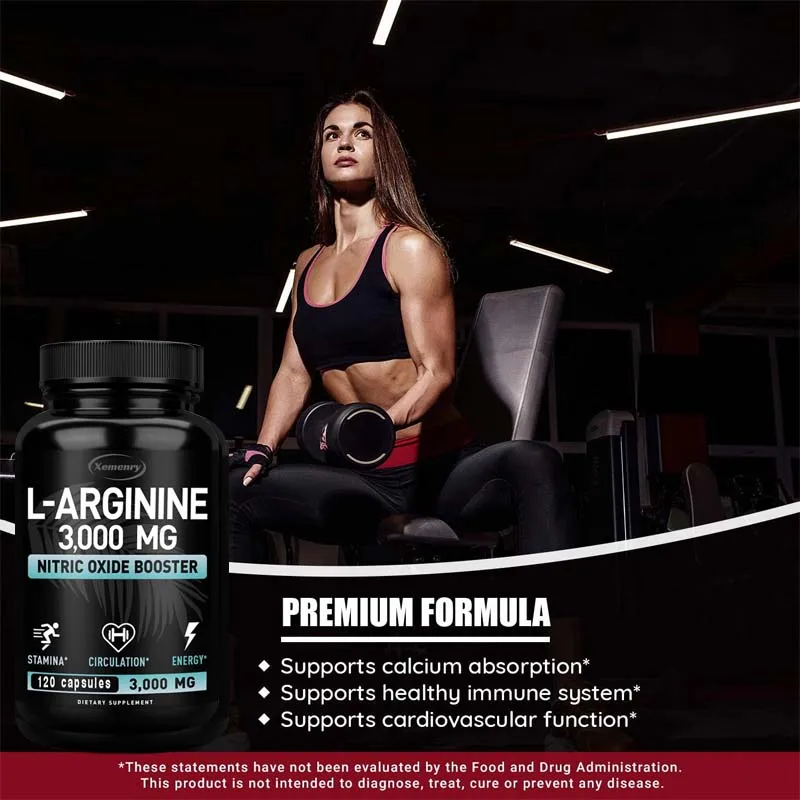 L-Arginine 3000mg - for Energy - Pre Workout Supplement recension och pris